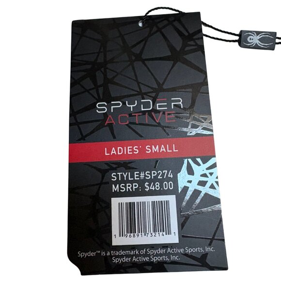 SPYDER ACTIVE Ribbed Ottoman Short Sleeve Crew Neck Top - Black - Small - NWT - Picture 8 of 10